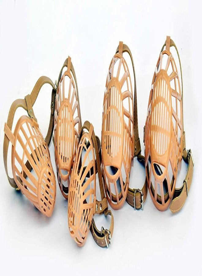 Pups&Pets Adjustable Muzzle Cum Mouth Cover/Basket Cage Collar for Dog (Pack of 5), Medium (Set of Size 3 to 7 PIC) - Image 1